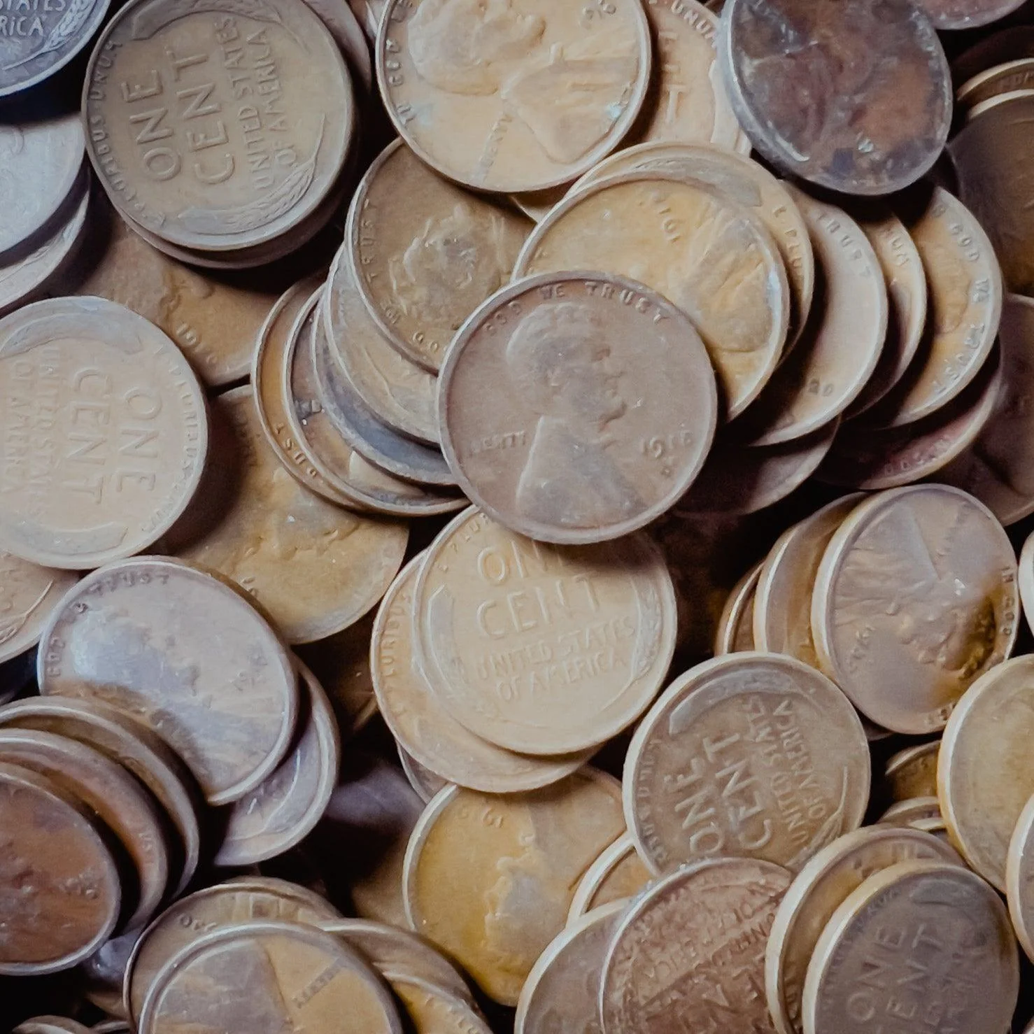 1909-1919 Wheat Cent 50 Coin Roll Avg Circulated - Image 2