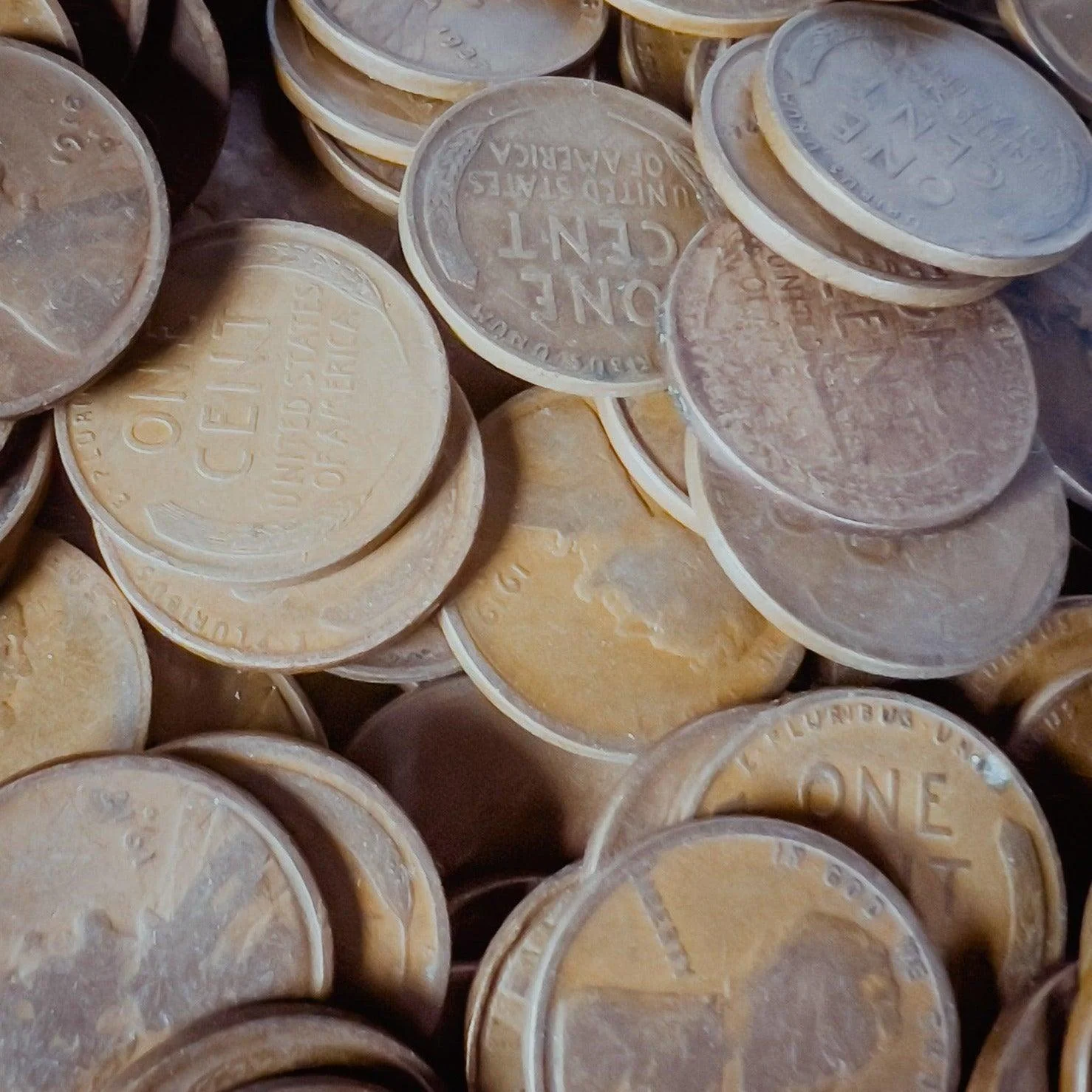 1909-1919 Wheat Cent 50 Coin Roll Avg Circulated - Image 3