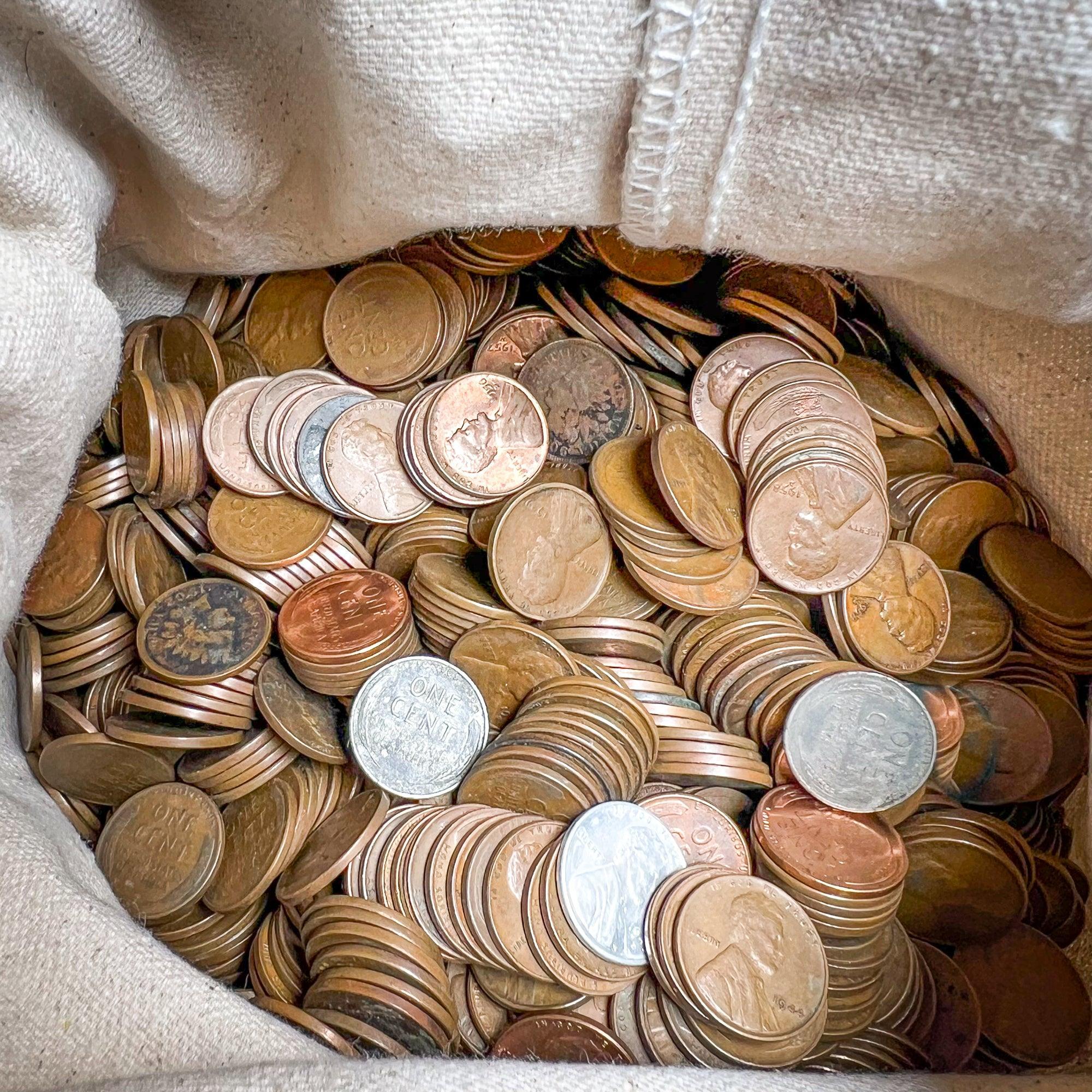 1909-1958 Wheat Cent 5000 Count (34lb) Bag | TRULY UNSEARCHED Wheat Pennies - Image 2