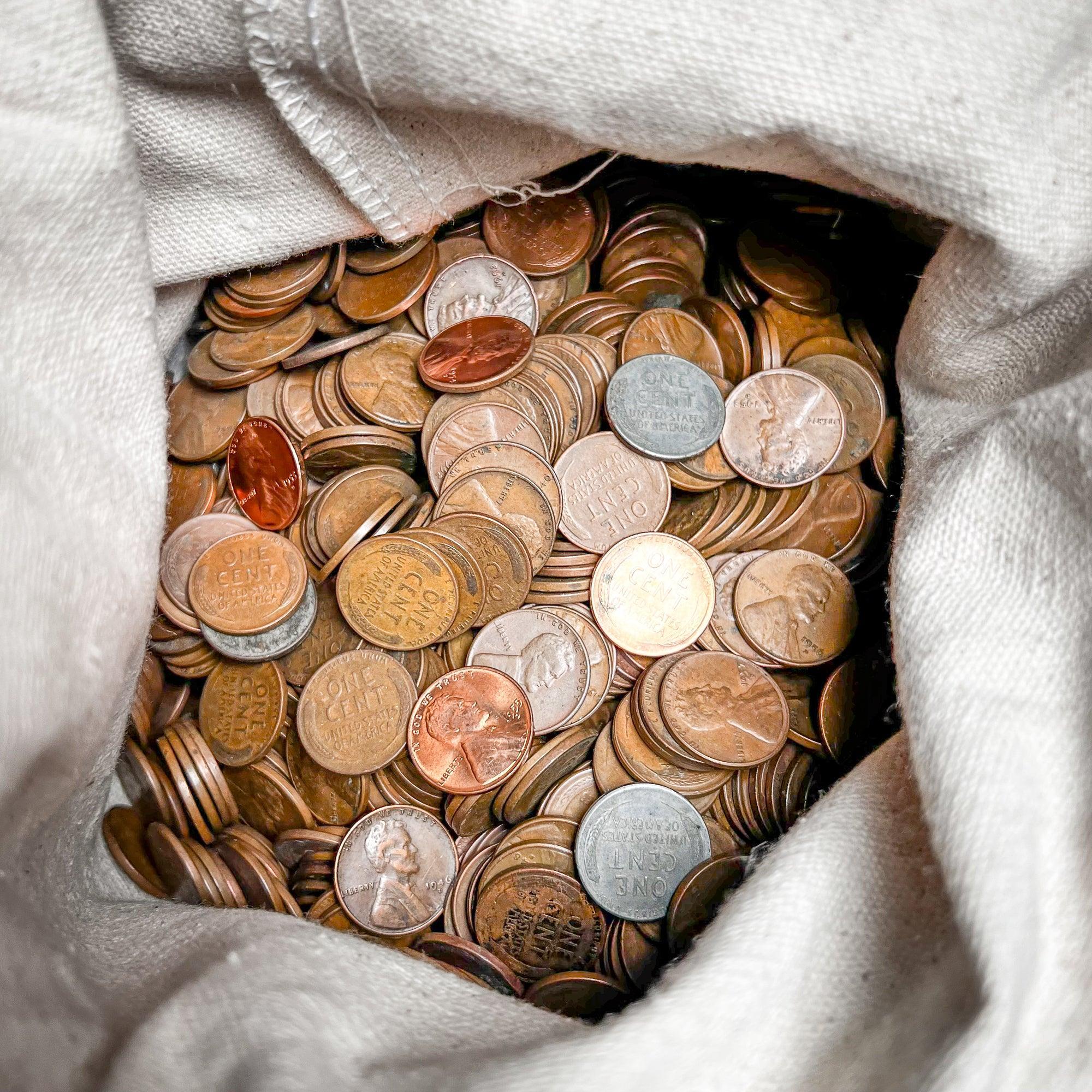 1909-1958 Wheat Cent 5000 Count (34lb) Bag | TRULY UNSEARCHED Wheat Pennies - Image 3