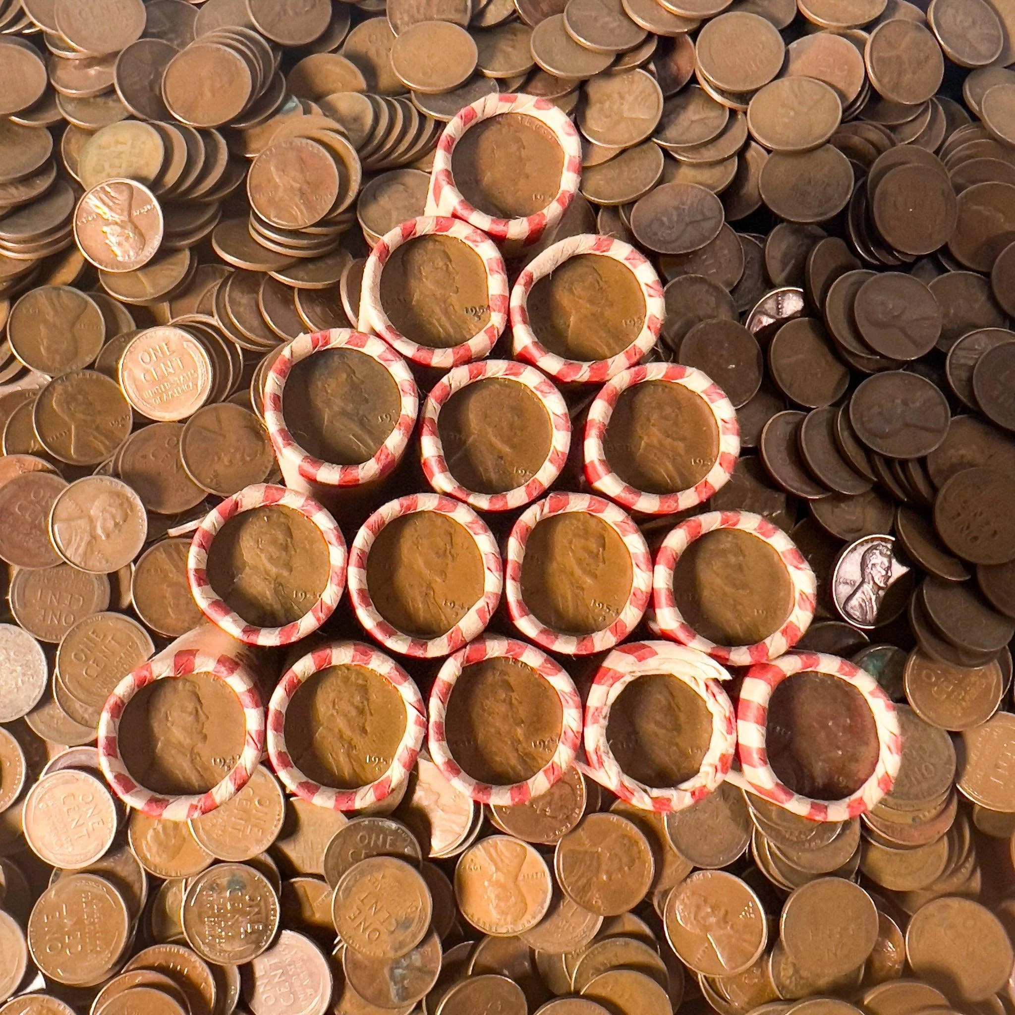 1909-1958 P/D/S Wheat Cent Roll (Avg Circ) | TRULY UNSEARCHED Wheat Penny Roll