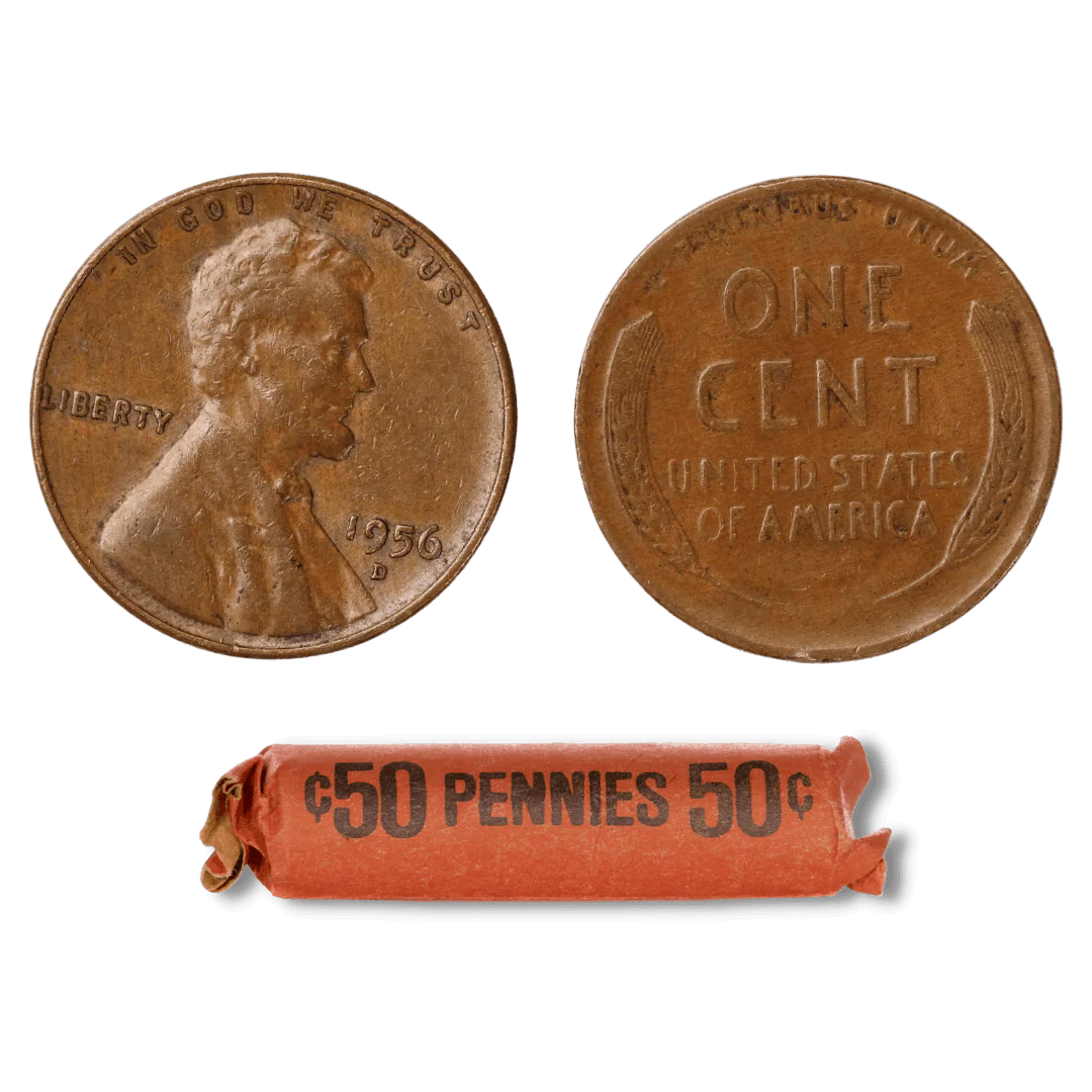 1909-1958 P/D/S Wheat Cent Roll (Avg Circ) | TRULY UNSEARCHED Wheat Penny Roll - Image 2