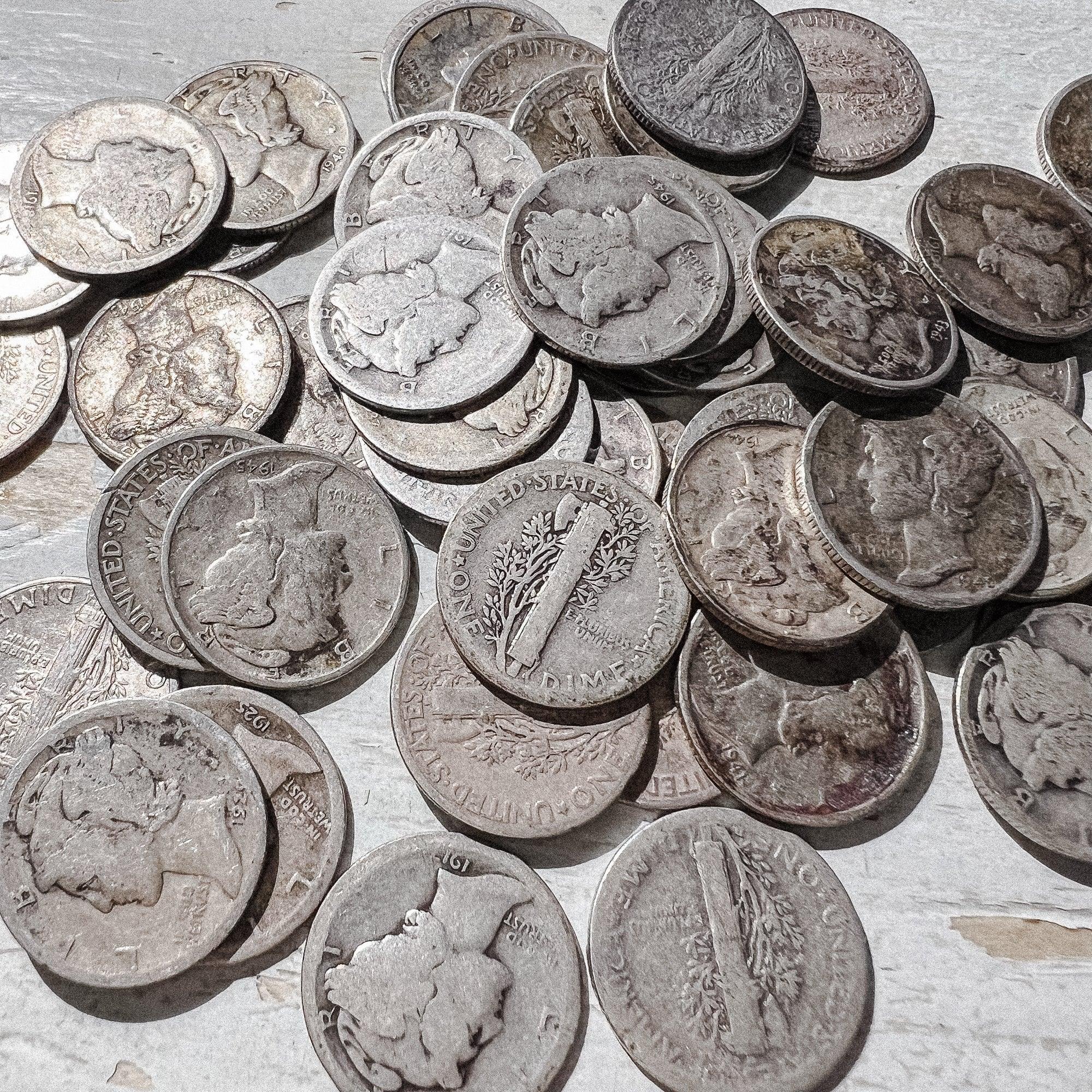 $5 Face - 90% Mercury Silver Dimes AG - Image 3