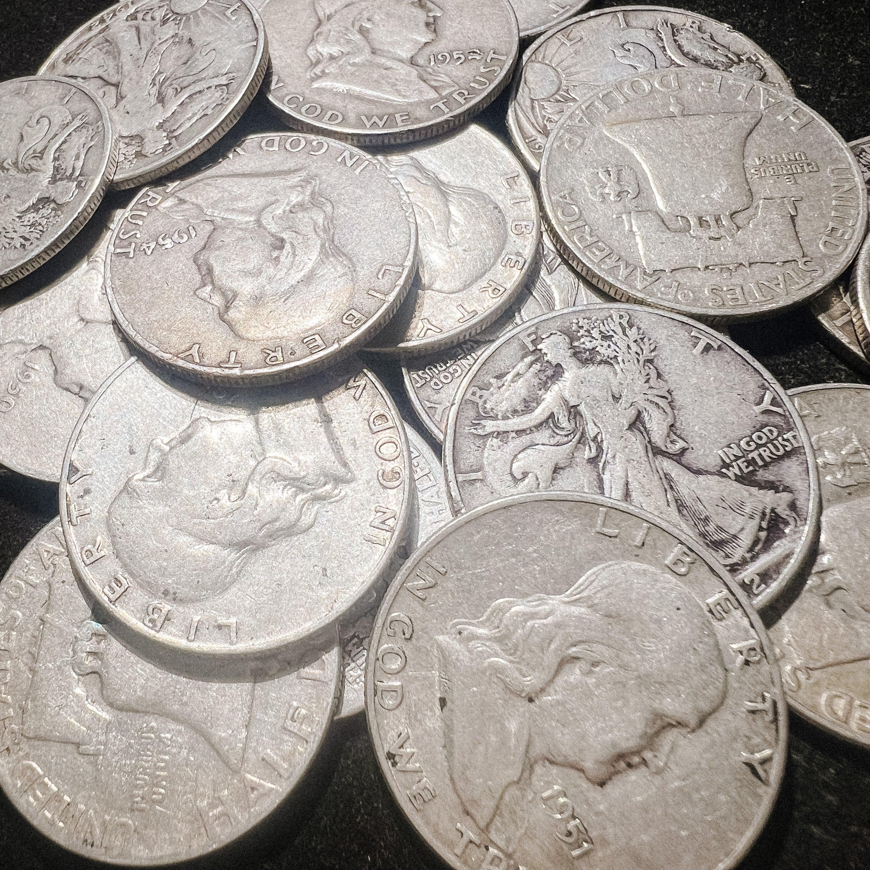 90% Silver Halves $10 20 Coin Roll AG - Image 3