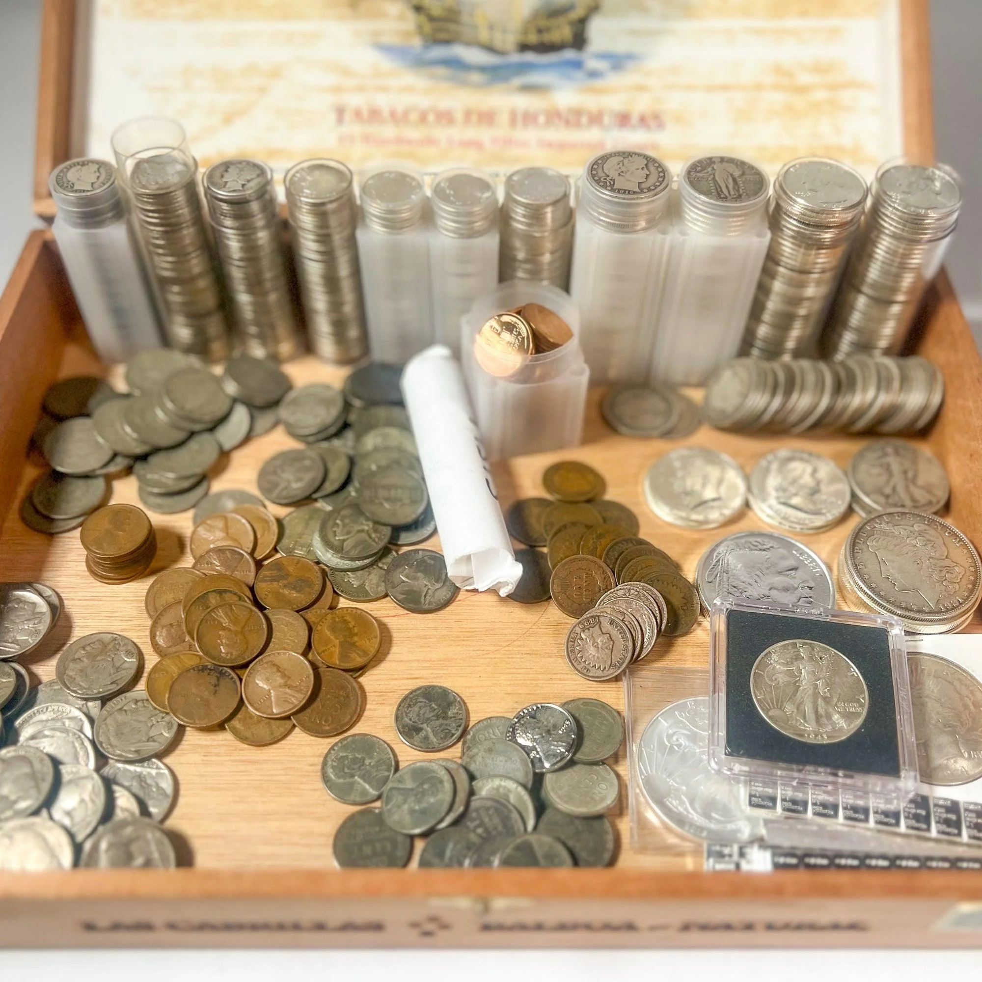 Full Cigar Box Mixed U.S. Coin Estate Sale