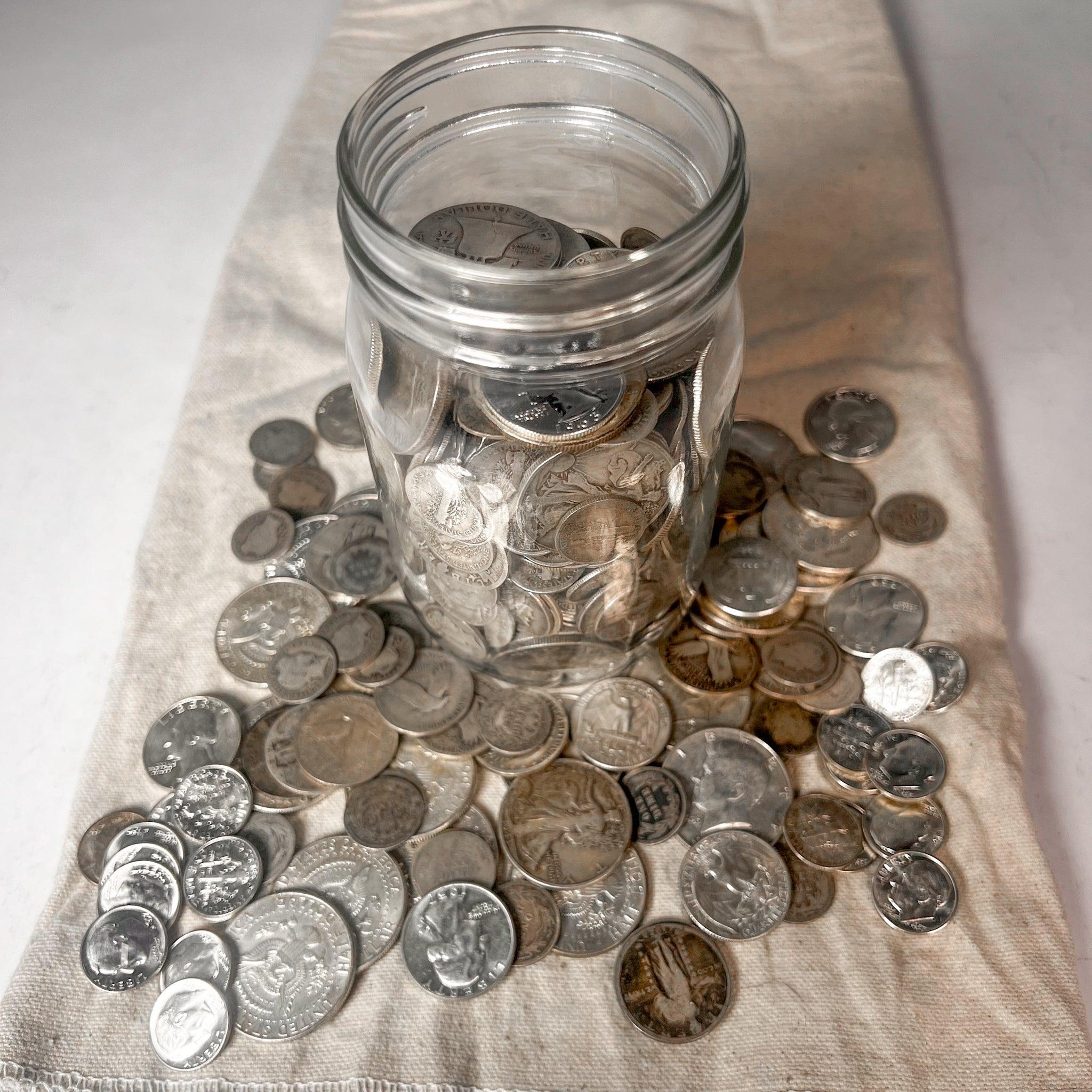 Full Mason Jar Silver Coin Mixed Lot | Estate Sale Liquidation - Image 4