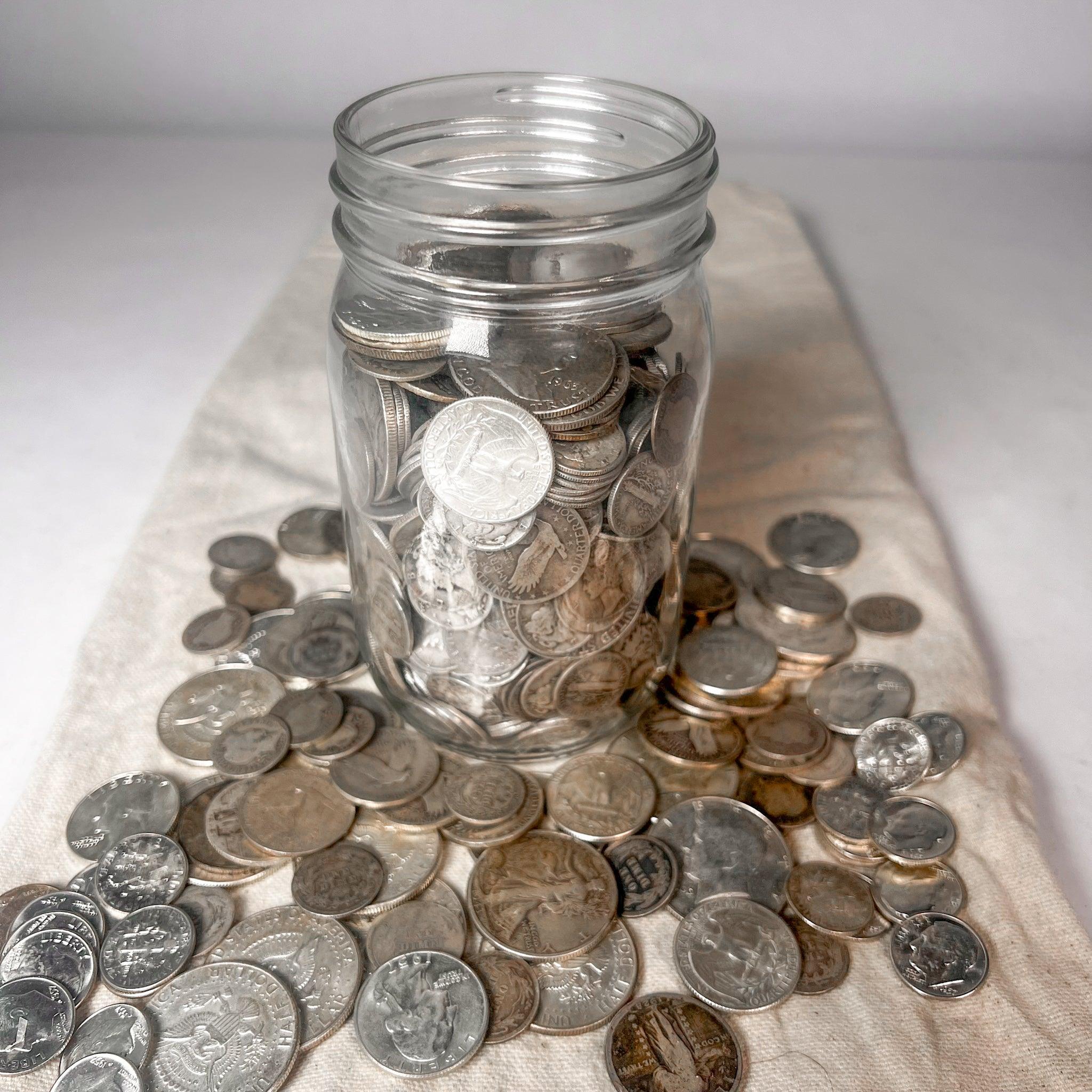 Full Mason Jar Silver Coin Mixed Lot | Estate Sale Liquidation - Image 5