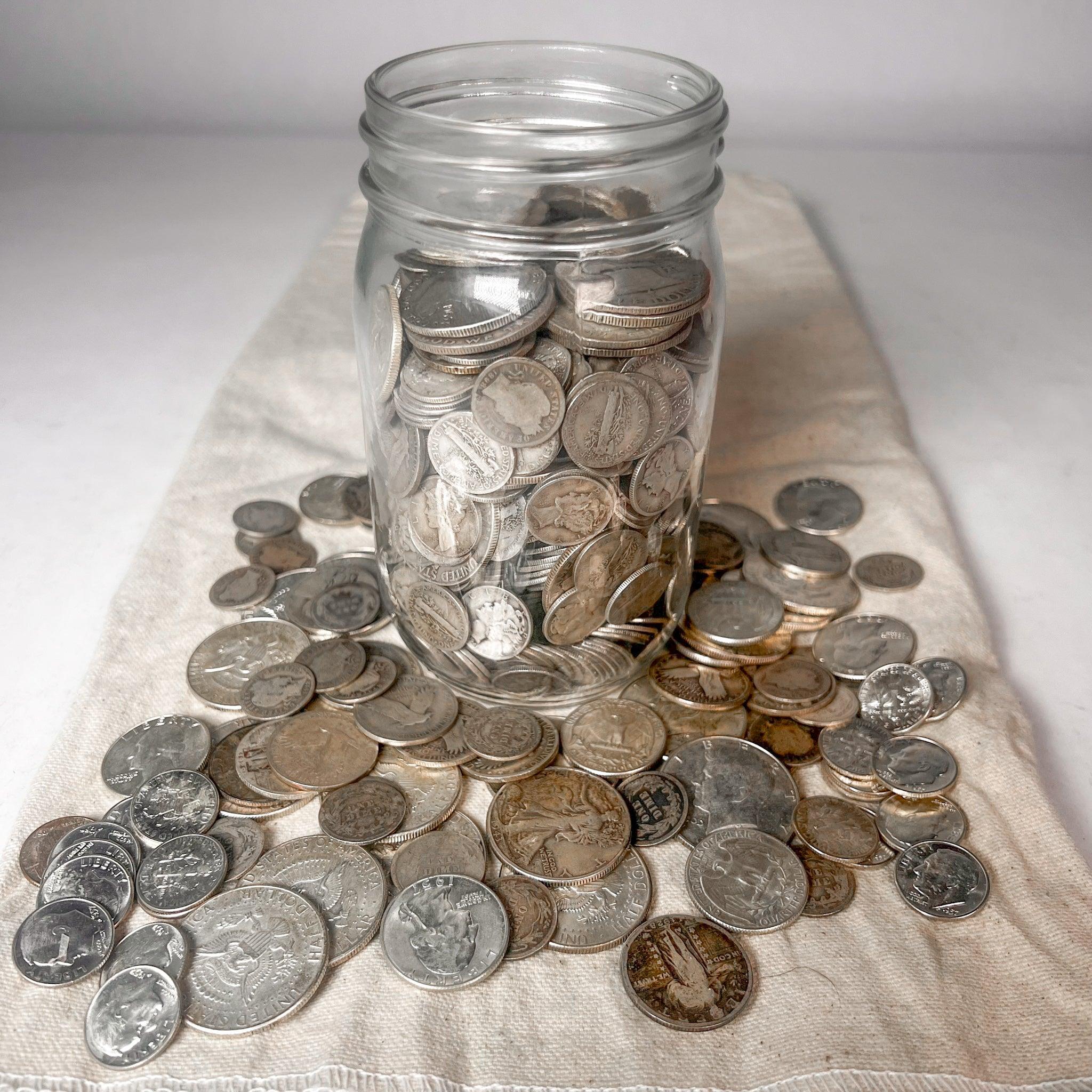Full Mason Jar Silver Coin Mixed Lot | Estate Sale Liquidation - Image 6