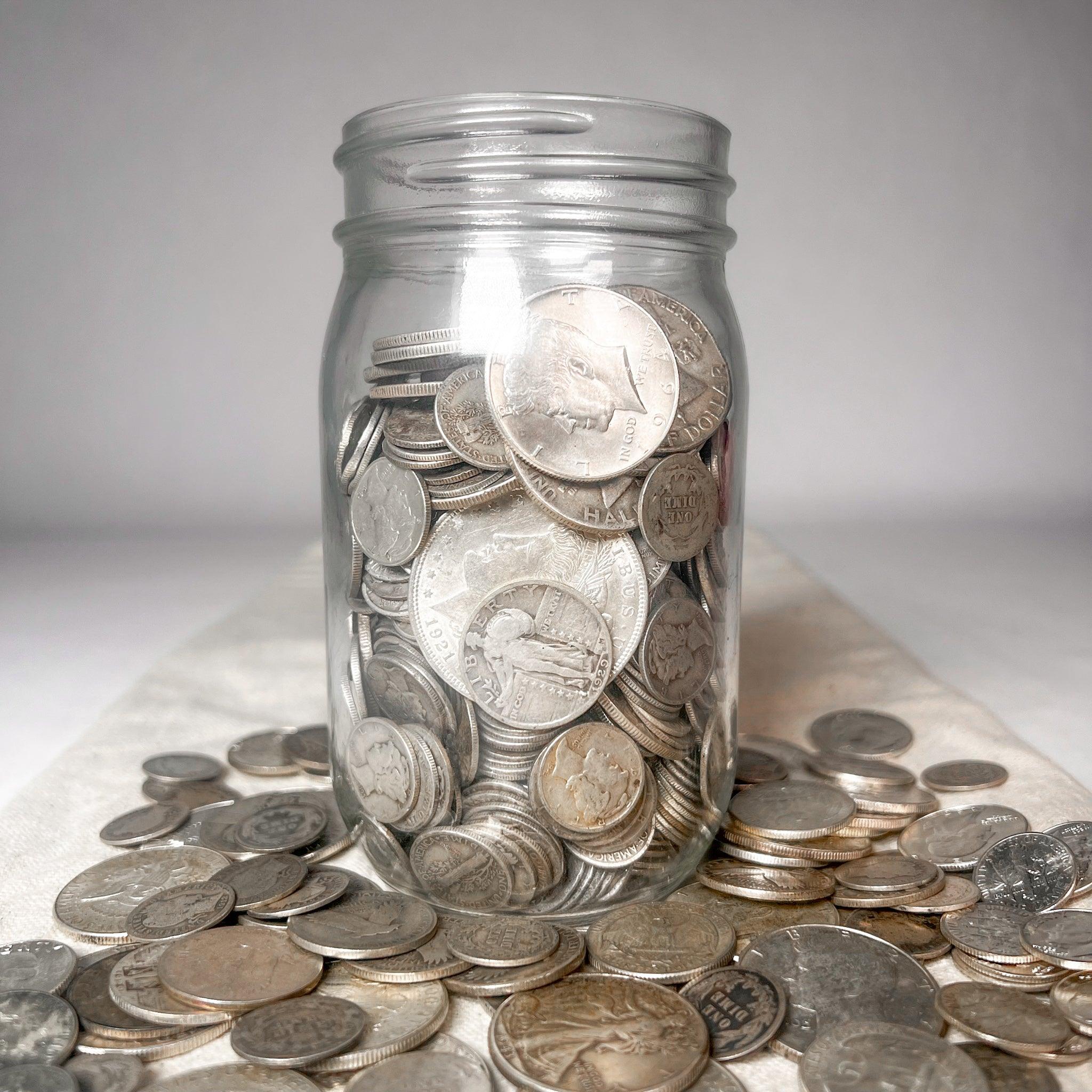 Full Mason Jar Silver Coin Mixed Lot | Estate Sale Liquidation - Image 7