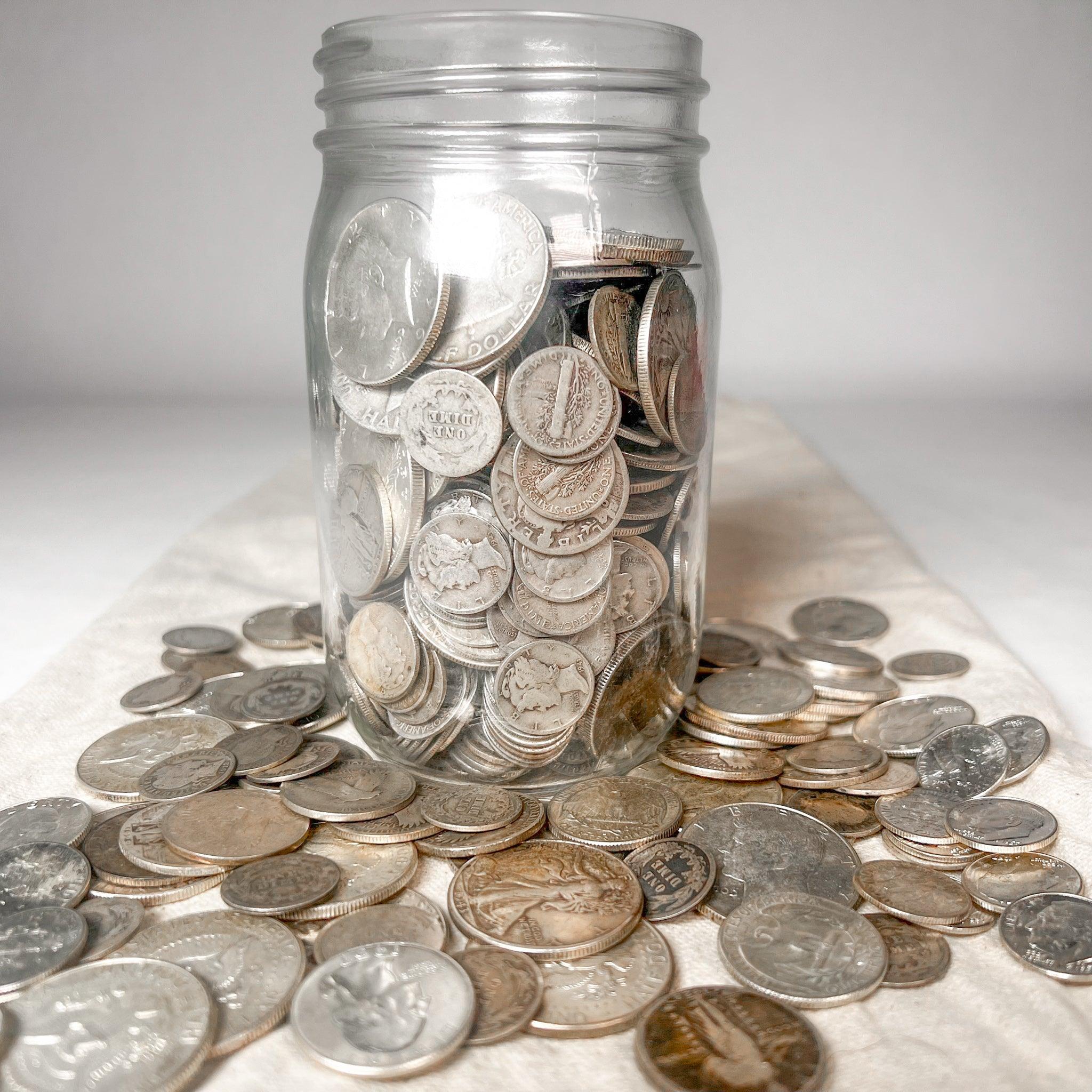 Full Mason Jar Silver Coin Mixed Lot | Estate Sale Liquidation - Image 8
